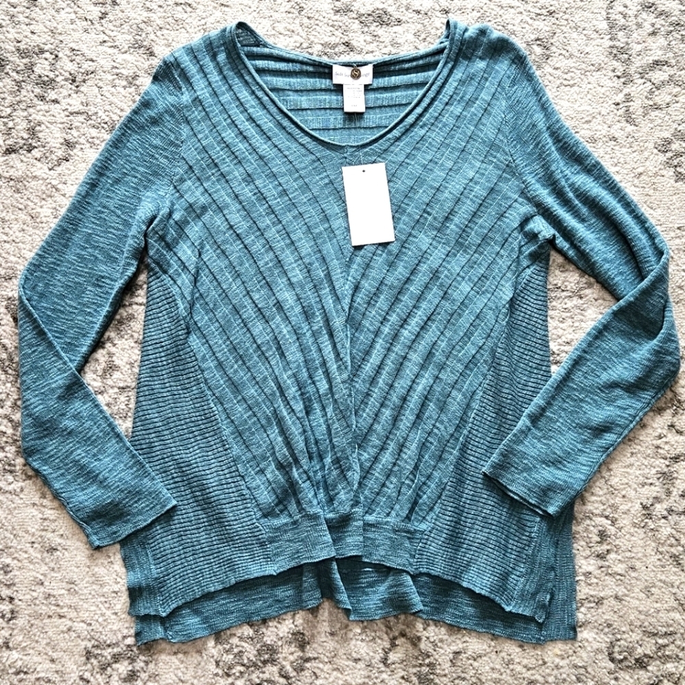 Soft Surroundings linen blend loose fit lightweight sweater NWT PETITE